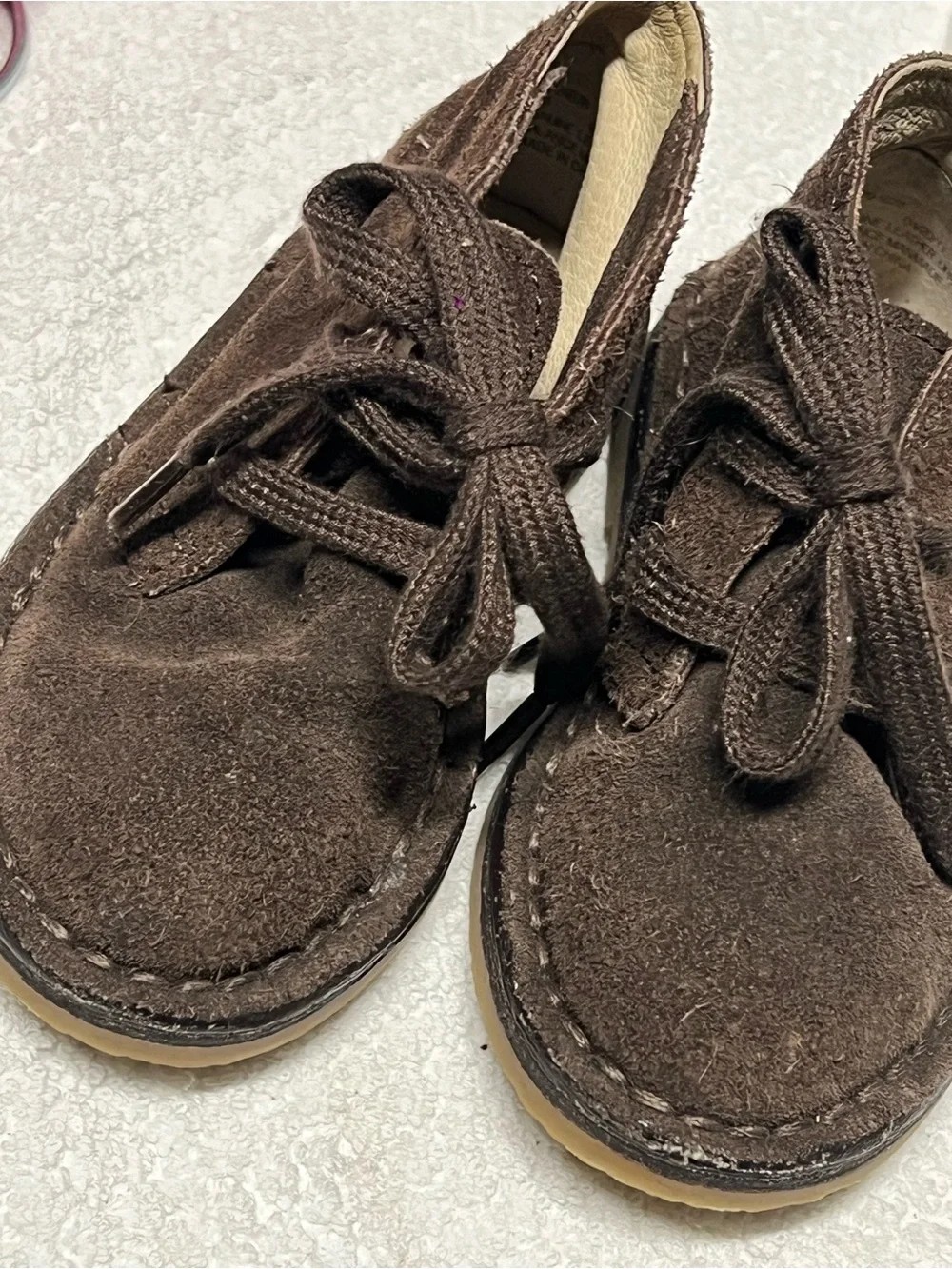 Nordstrom Brown Suede & Leather Lace-Up Baby Shoes